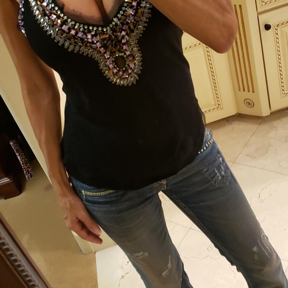 Taverniti So Jeans distressed flared leg, Sz 25 - Picture 8 of 16